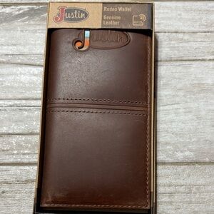 Justin Boots Genuine Leather Rodeo Wallet - Brown